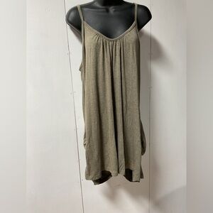 Women's Olive Green Sleeveless Swing Tank Top